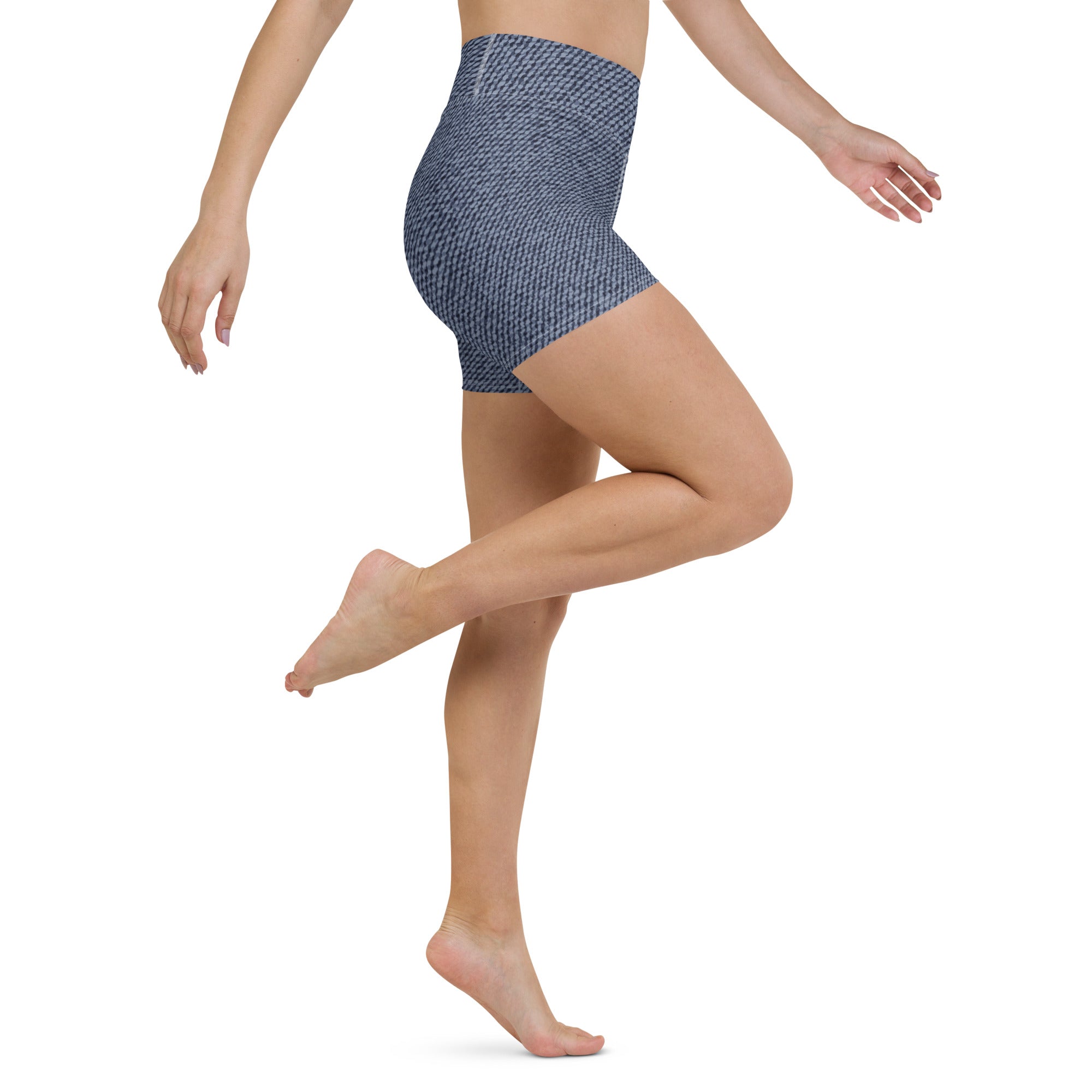 Faux Denim Yoga Shorts